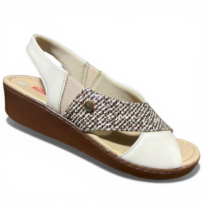 Romulo sandalia Caf&eacute; - Crema Mujer  Ref 5351